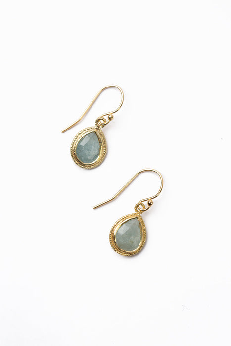 Favorites Aquamarine Teardrop Simple Earrings