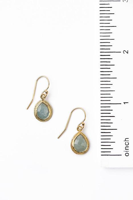 Favorites Aquamarine Teardrop Simple Earrings