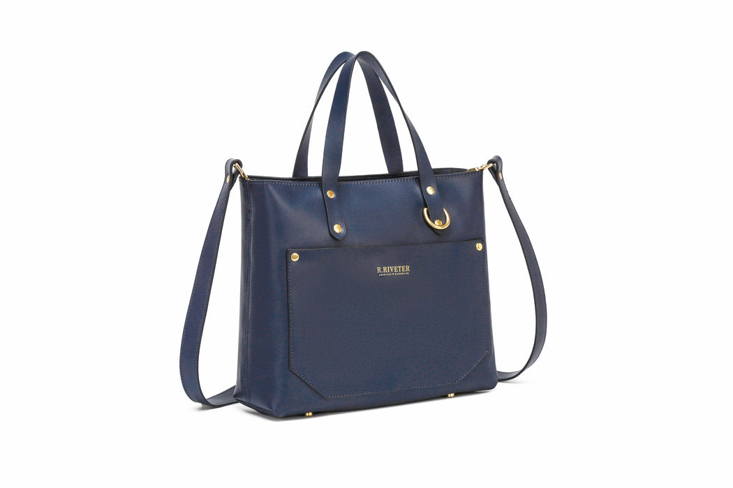 Marcy Satchel | Navy Leather