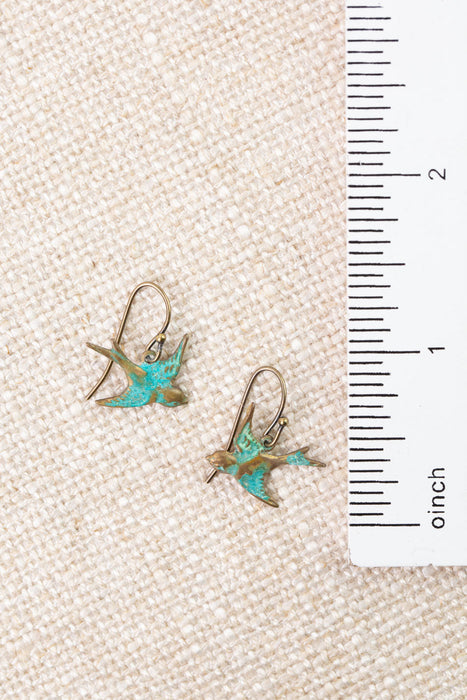 Folklore Patina Brass Sparrow Dangle Earrings