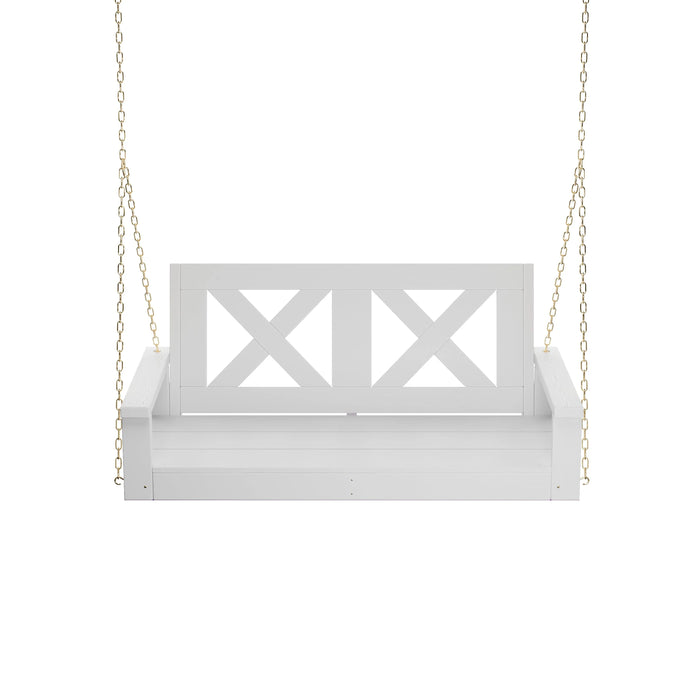 Porchgate Amish Heavy Duty 700 Lb 4-Foot Farmhouse Porch Swing - Pure White