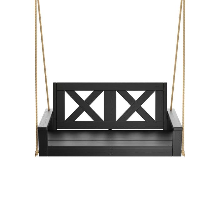 Porchgate Amish Heavy Duty 700 Lb 4-Foot Farmhouse Porch Swing - Tricorn Black