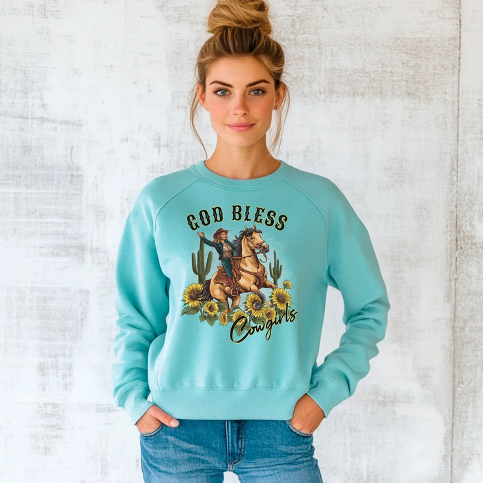 God Bless Cowgirls Crew Sweatshirt