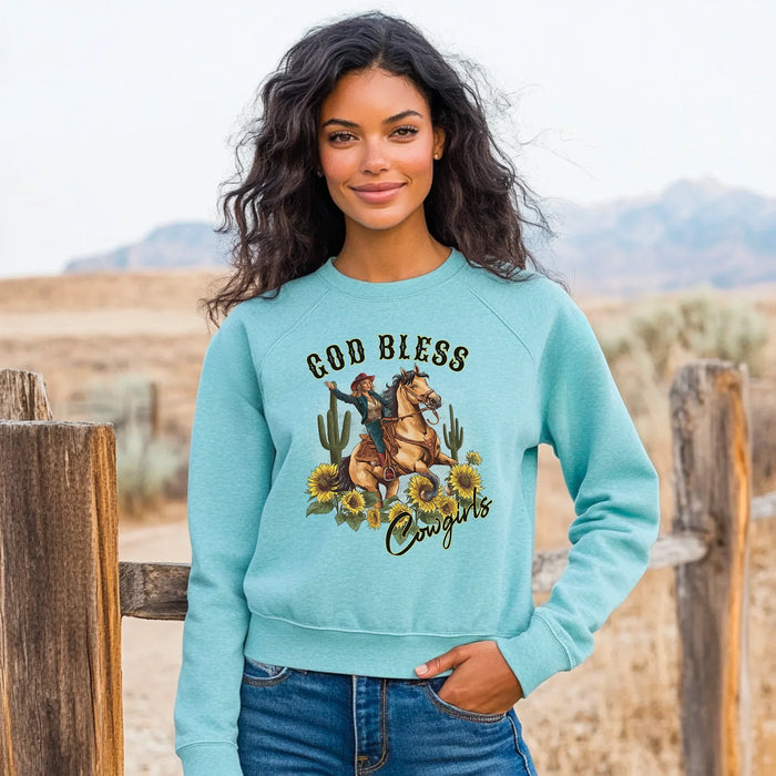 God Bless Cowgirls Crew Sweatshirt