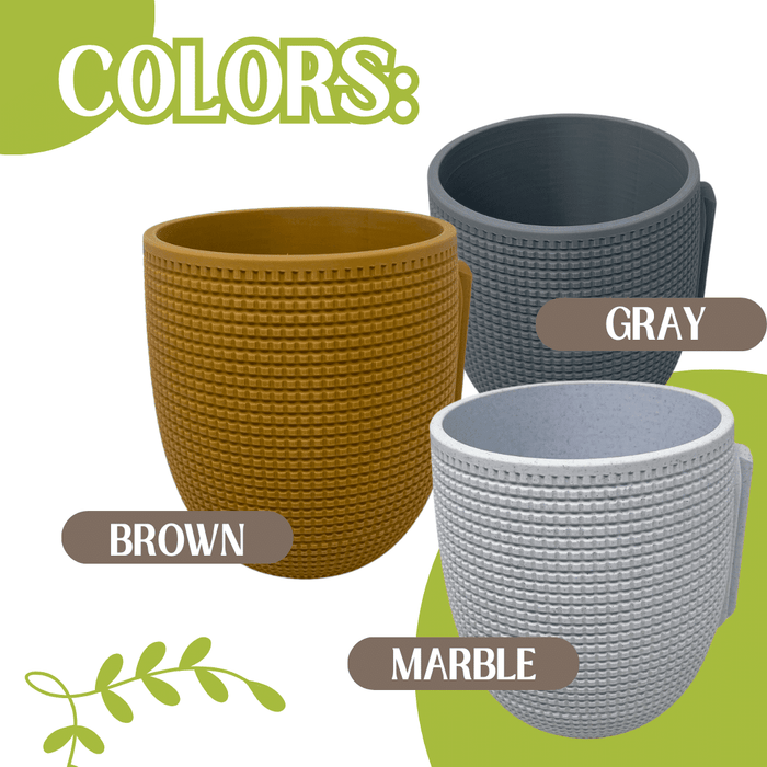 Grid Design Wall Planter with Drip Tray