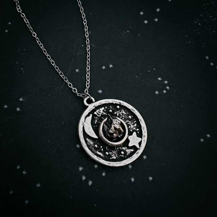 Night Sky Pendant Necklace with Authentic Meteorite