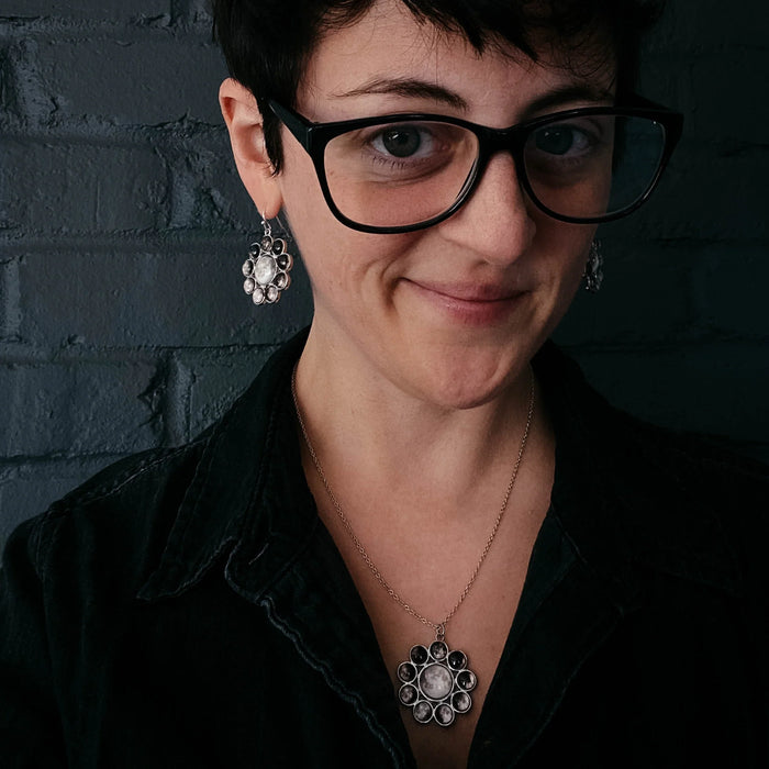 Moon Phases Halo Dangle Earrings