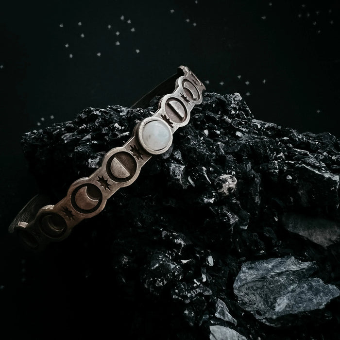 Moon Goddess Bracelet with Rainbow Moonstone