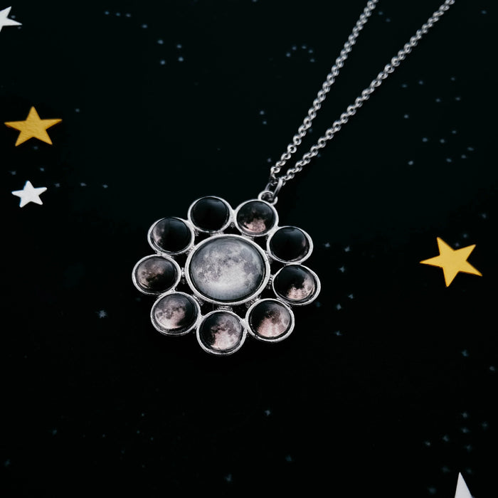 Moon Phase Halo Pendant