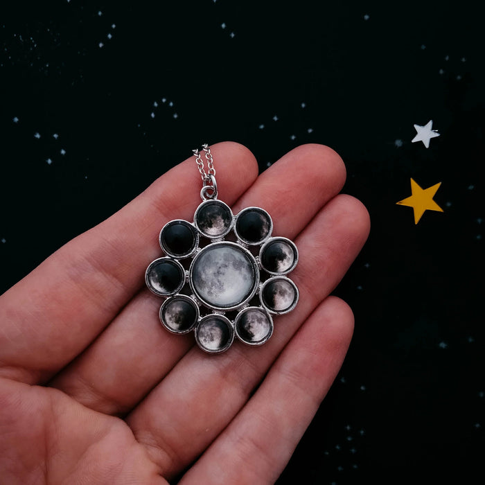 Moon Phase Halo Pendant