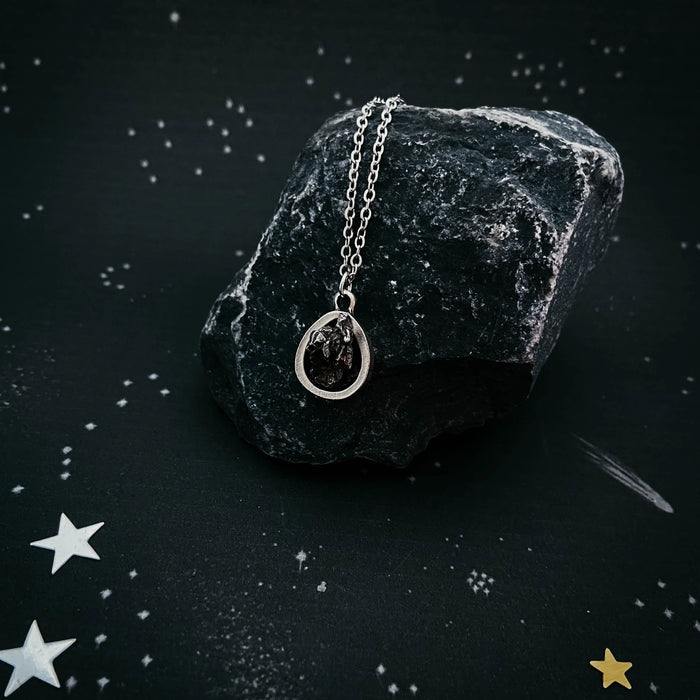 Small Teardrop Meteorite Pendant