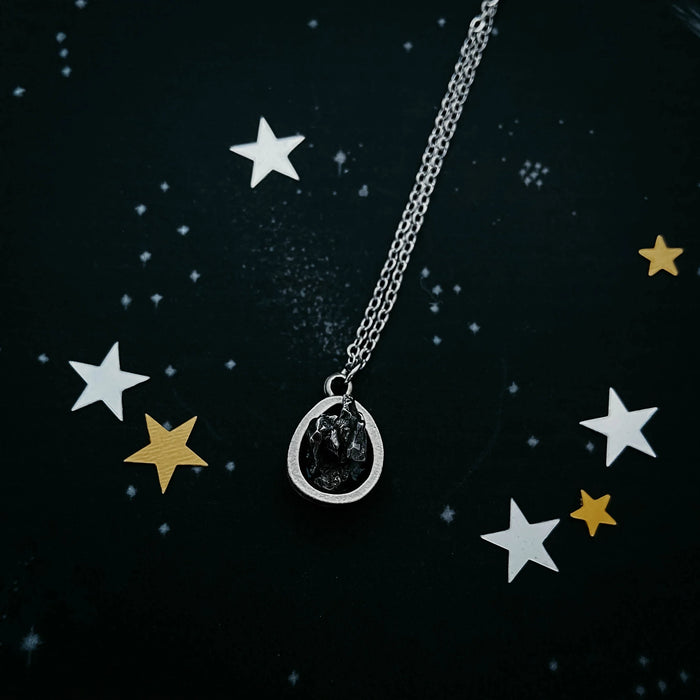 Small Teardrop Meteorite Pendant