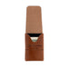 Brown leather cardholder with 'Lost Dutchman Leather' branding on a white background