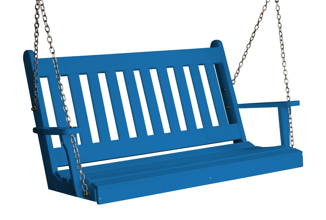 Keystone Amish Co. 4 Foot Franklin Poly Composite Porch Swing, Blue
