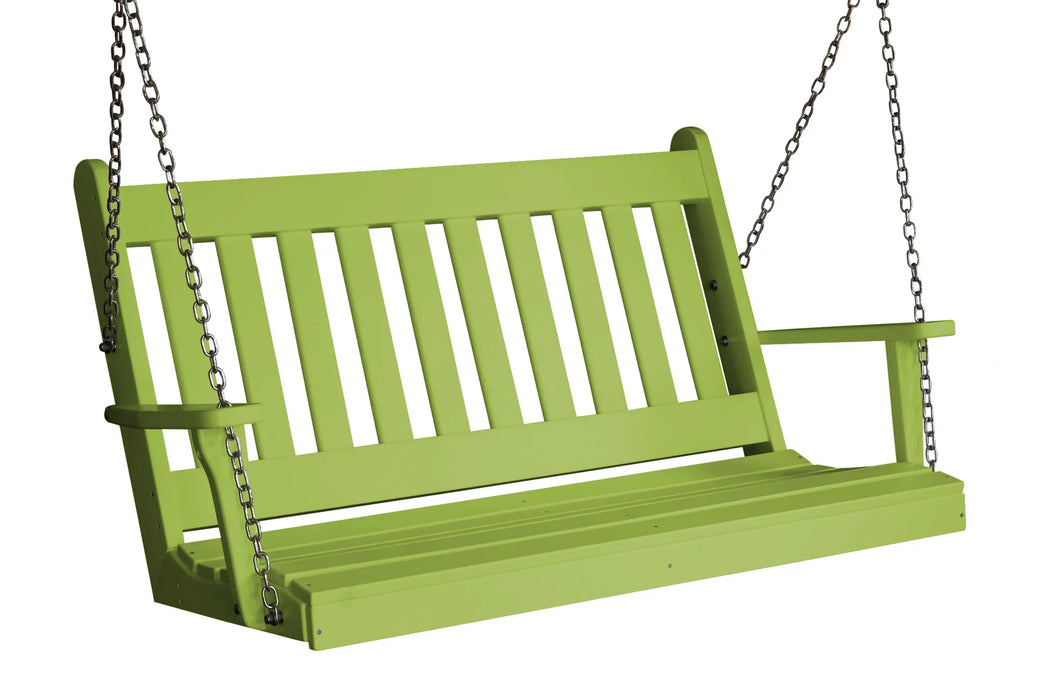 Keystone Amish Co. 4 Foot Franklin Poly Composite Porch Swing, Tropical Lime
