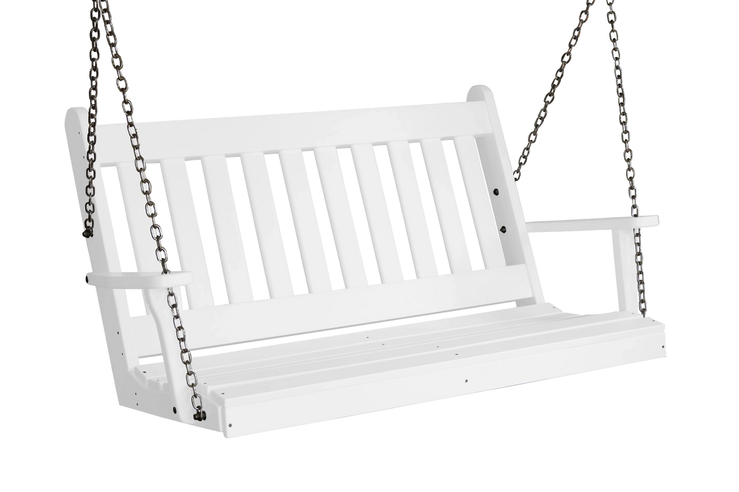 Keystone Amish Co. 5 Foot Franklin Poly Composite Porch Swing, Bright White