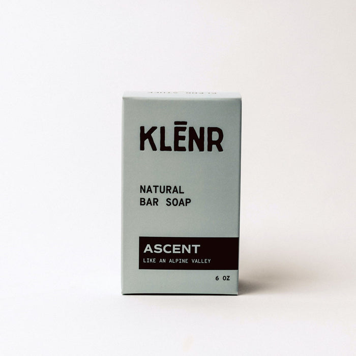 Klénr natural bar soap packaging on a white background