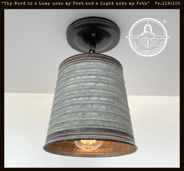 Corrugated Barn Metal Galvanized Rustic Pendant Light