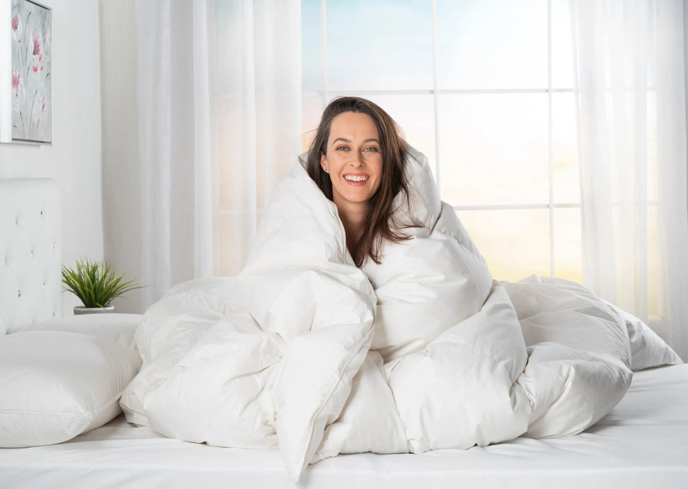 European Goose Down White Comforter - Egyptian Cotton