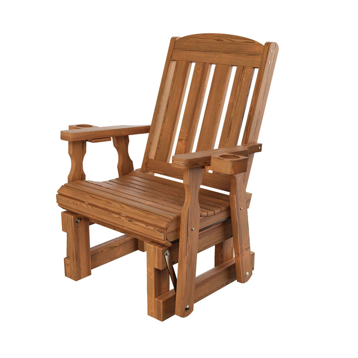 Amish Casual Heavy Duty 600 Lb High Back Mission Treated Glider Chair