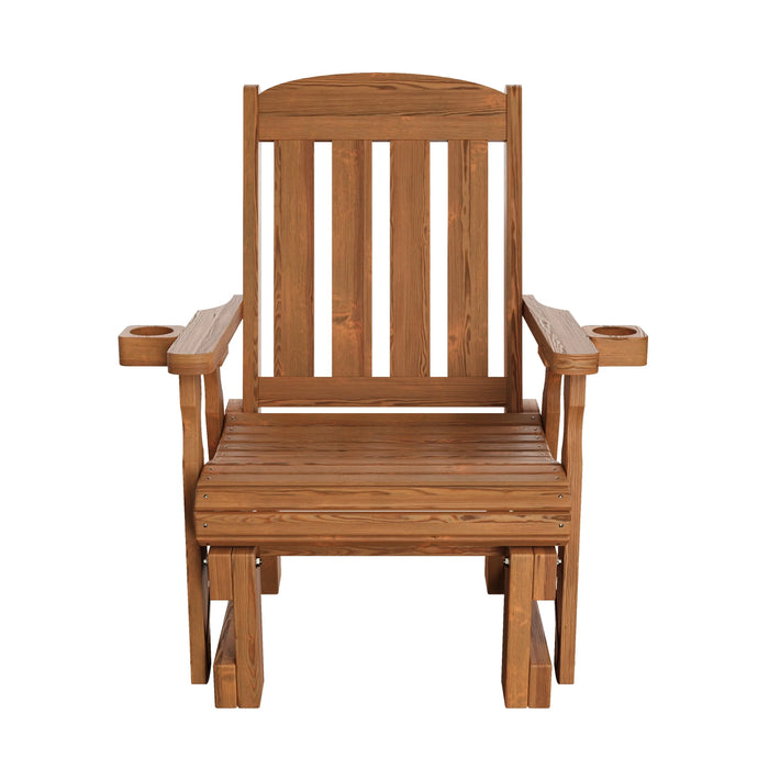 Amish Casual Heavy Duty 600 Lb High Back Mission Treated Glider Chair