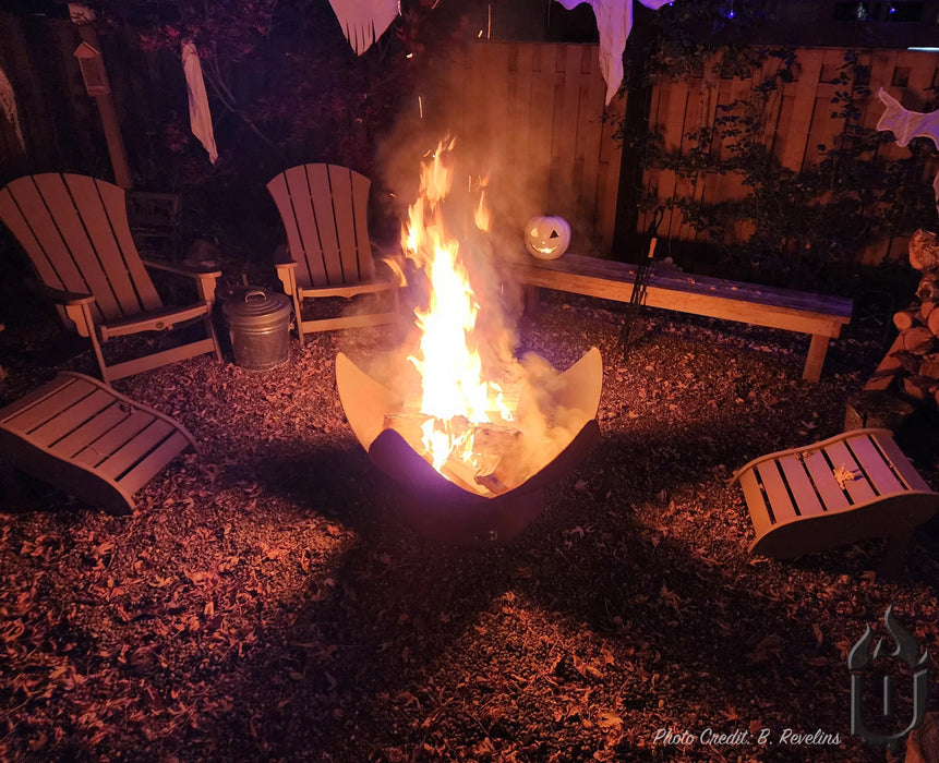 "Fire Flower" Fire Bowl with Hollow Base