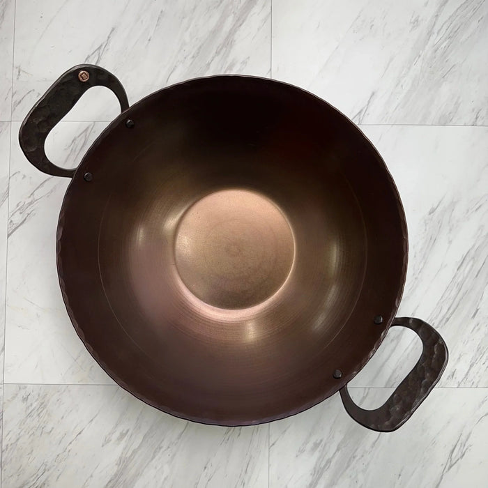 Hand Forged and Spun 13.5" Carbon Steel Wok