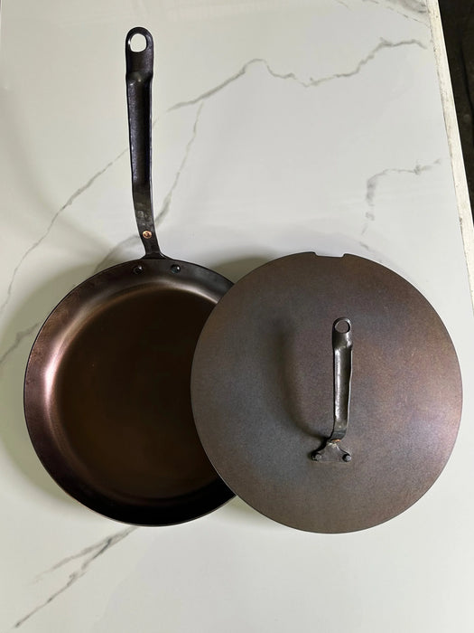 12" Hand Forged Round Carbon Steel Skillet