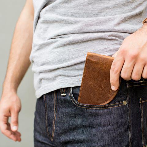 American Bison Leather Front Pocket Wallet