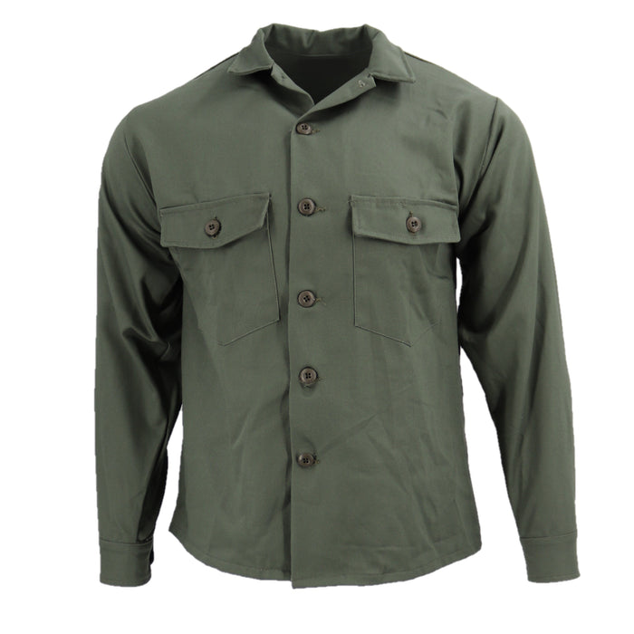 Long Sleeve Cotton Sateen Fatigue Shirt