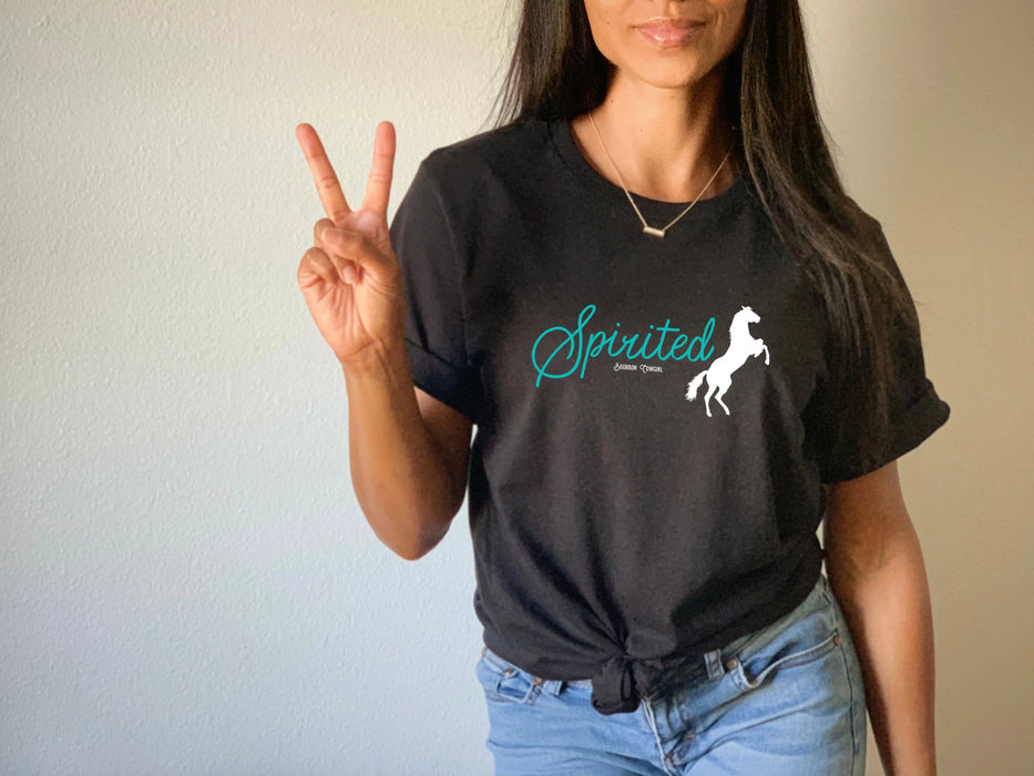 Spirited Horse Black Graphic Tee Shirt