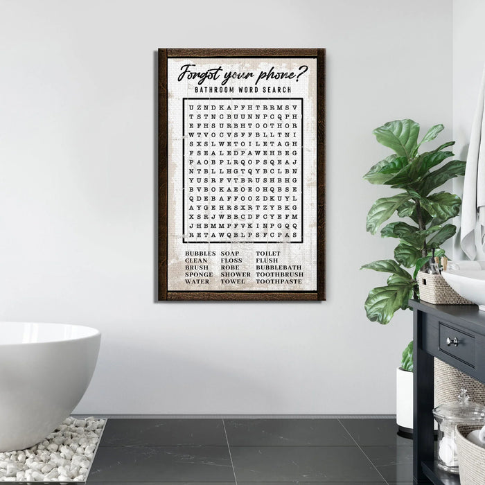 Bathroom Word Search Sign