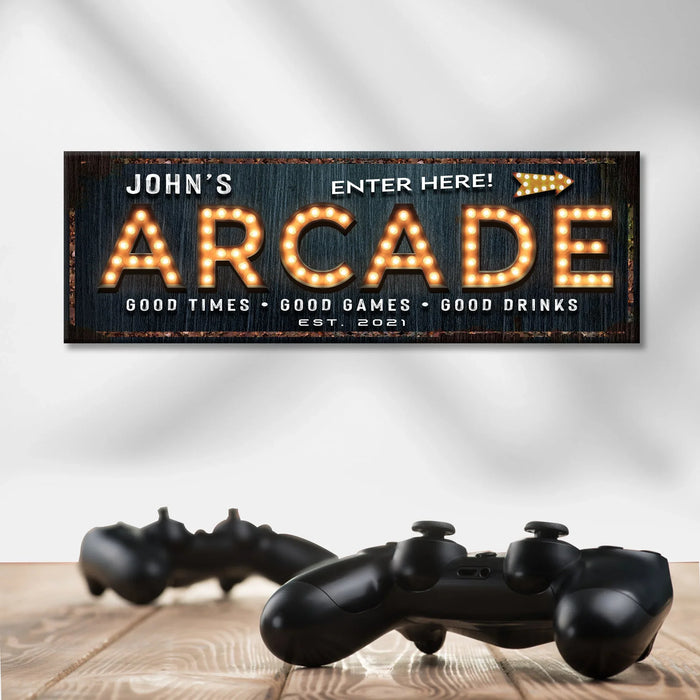 Arcade Enter Here Sign