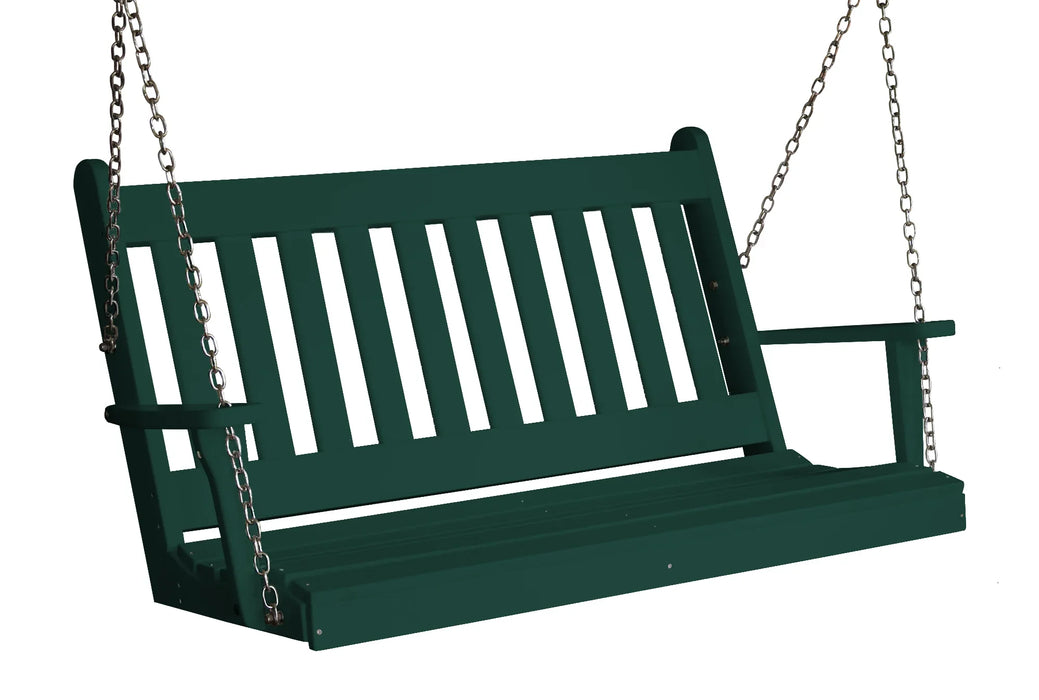 Keystone Amish Co. 5 Foot Franklin Poly Composite Porch Swing, Turf Green