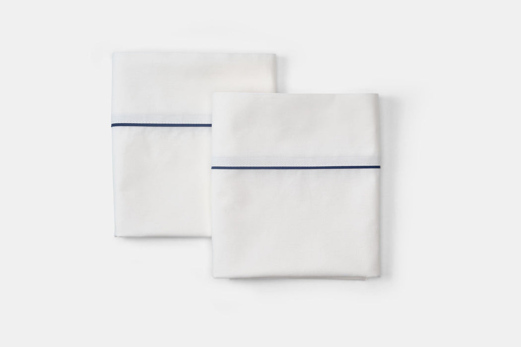 Cotton Bed Pillowcases with Classic Piping Design