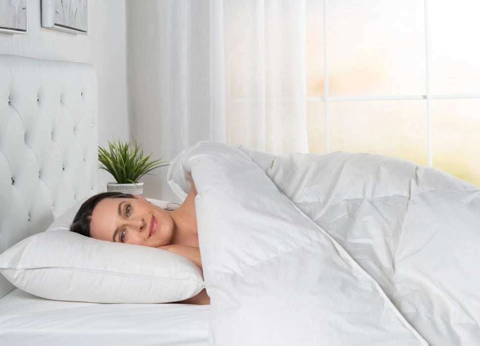 European Goose Down White Comforter - Egyptian Cotton