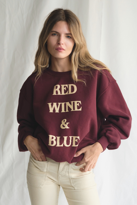 Red Wine & Blue Crewneck Pullover