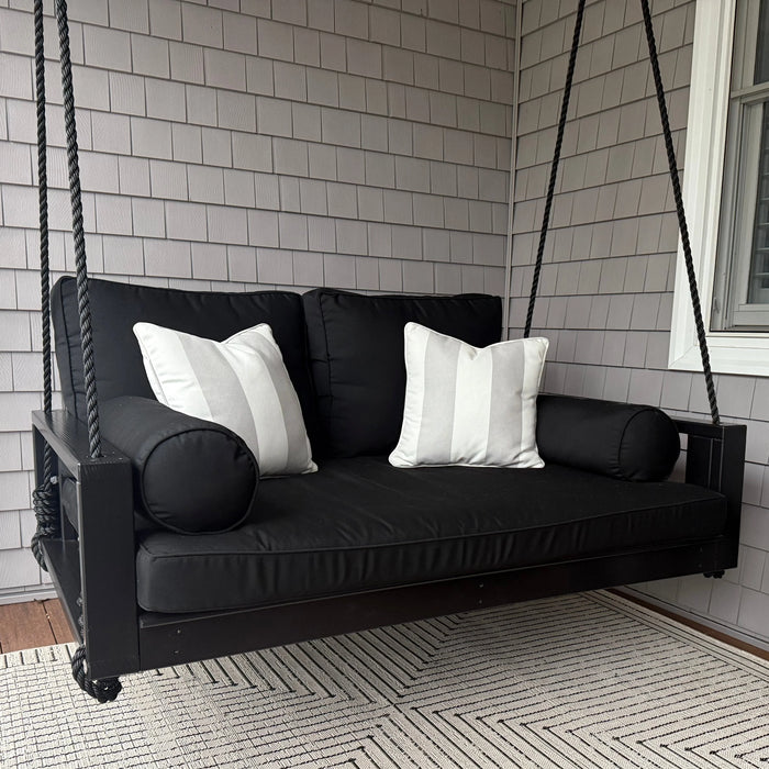 Amish Casual 6 Foot Uptown Porch Swing Bed in Tricorn Black Paint