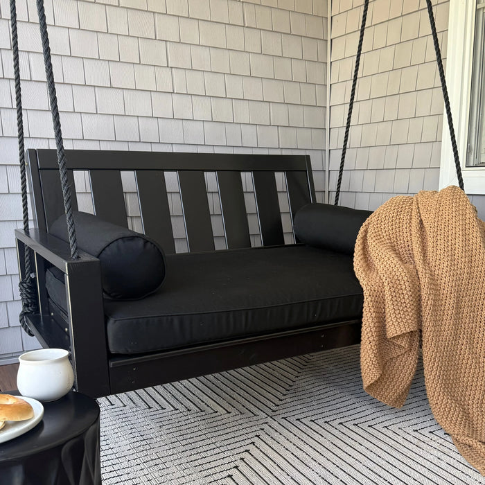 Amish Casual Twin Uptown Porch Swing Bed in Tricorn Black Paint