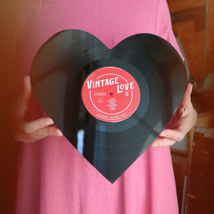 Vintage Vinyl Heart Art
