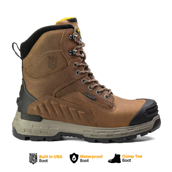 Wildwood 8” Waterproof Composite Toe Brown Boot - Made in USA