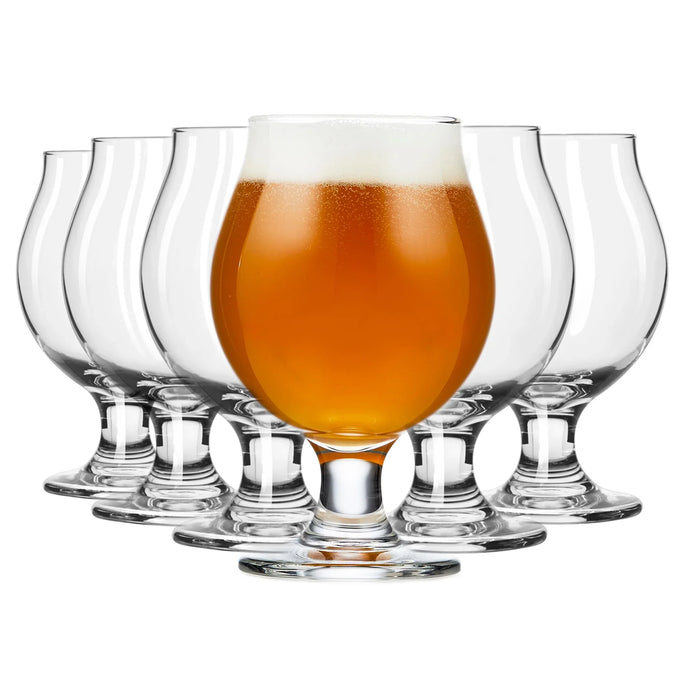 Belgian Beer Glasses, 13 ounce, Set of 6