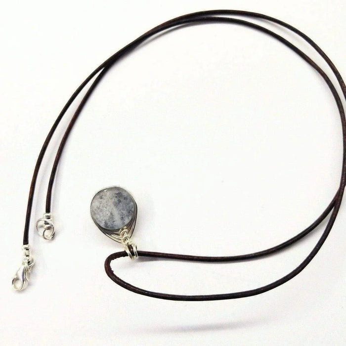 Wire Wrapped Rainbow Druzy Necklace