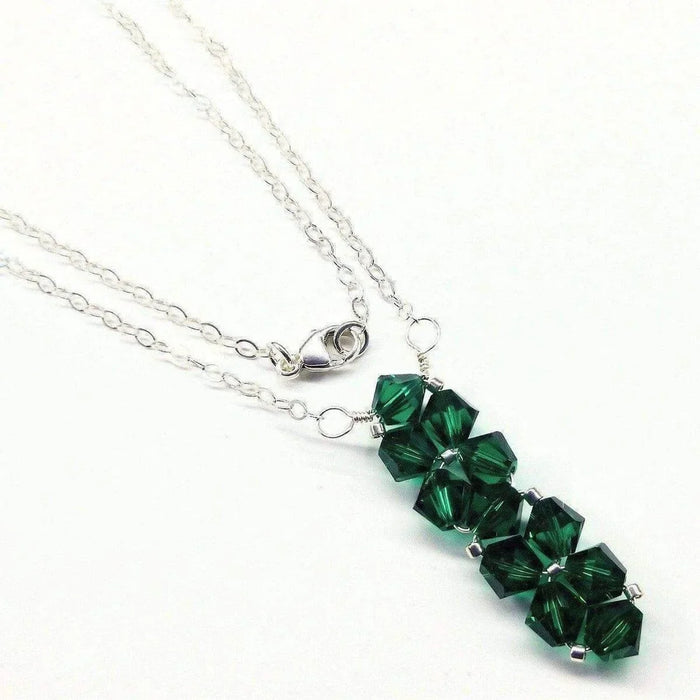 Handmade Wire Woven Crystal Rock Candy Necklace in Various Colors