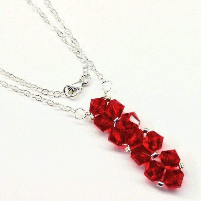 Handmade Wire Woven Crystal Rock Candy Necklace in Various Colors