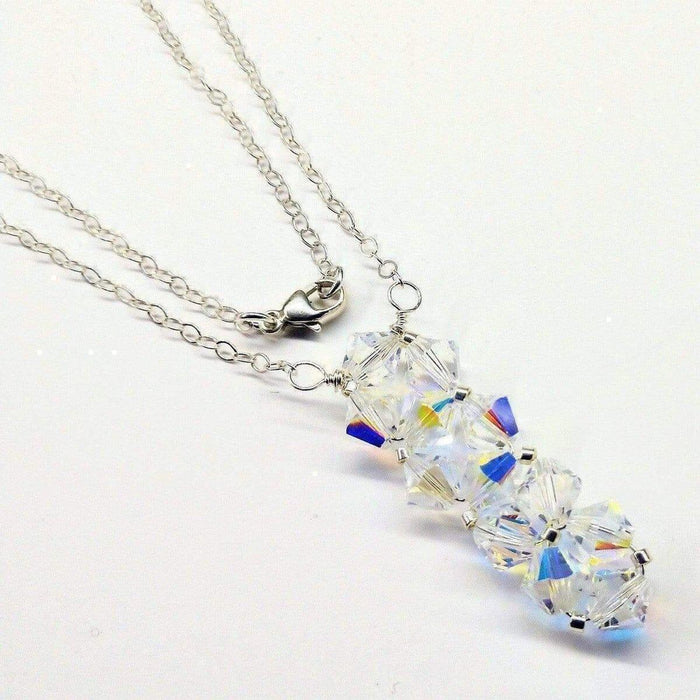 Handmade Wire Woven Crystal Rock Candy Necklace in Various Colors