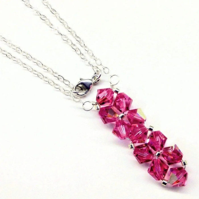 Handmade Wire Woven Crystal Rock Candy Necklace in Various Colors