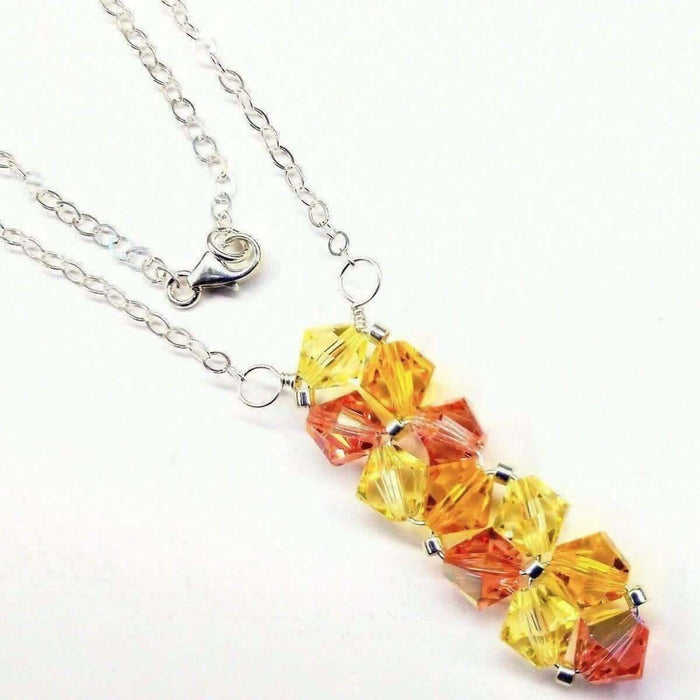 Handmade Wire Woven Crystal Rock Candy Necklace in Various Colors