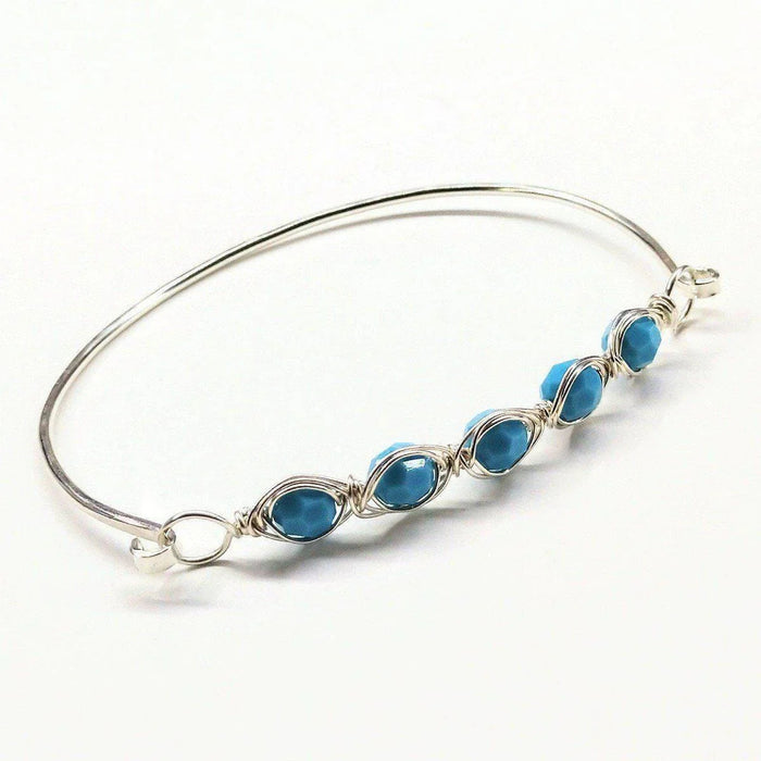 Larger Oval Shaped Swarovski Crystal Bar Bangle Bracelet