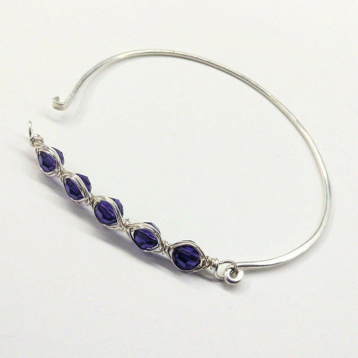 Larger Oval Shaped Swarovski Crystal Bar Bangle Bracelet